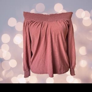 Off The Shoulder Smocked Blouse in Rosewater Size XS